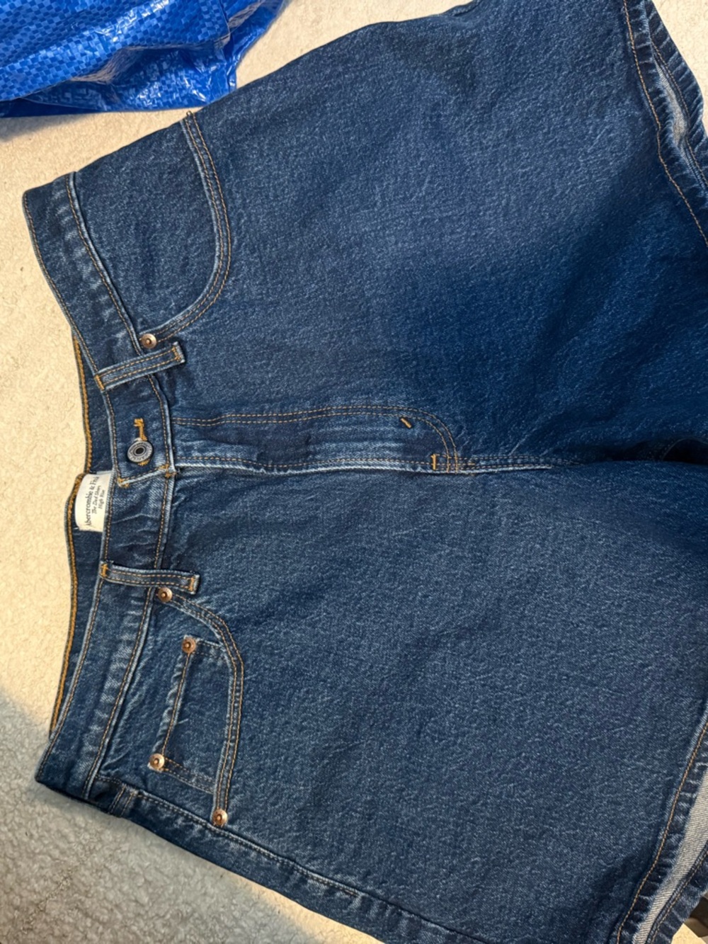 Abercrombie & Fitch Dark Blue Denim Jean Shorts